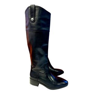 NEW Sam Edelman Drina Riding Style Boots Black Leather Lug Sole RTL $250 SZ 6
